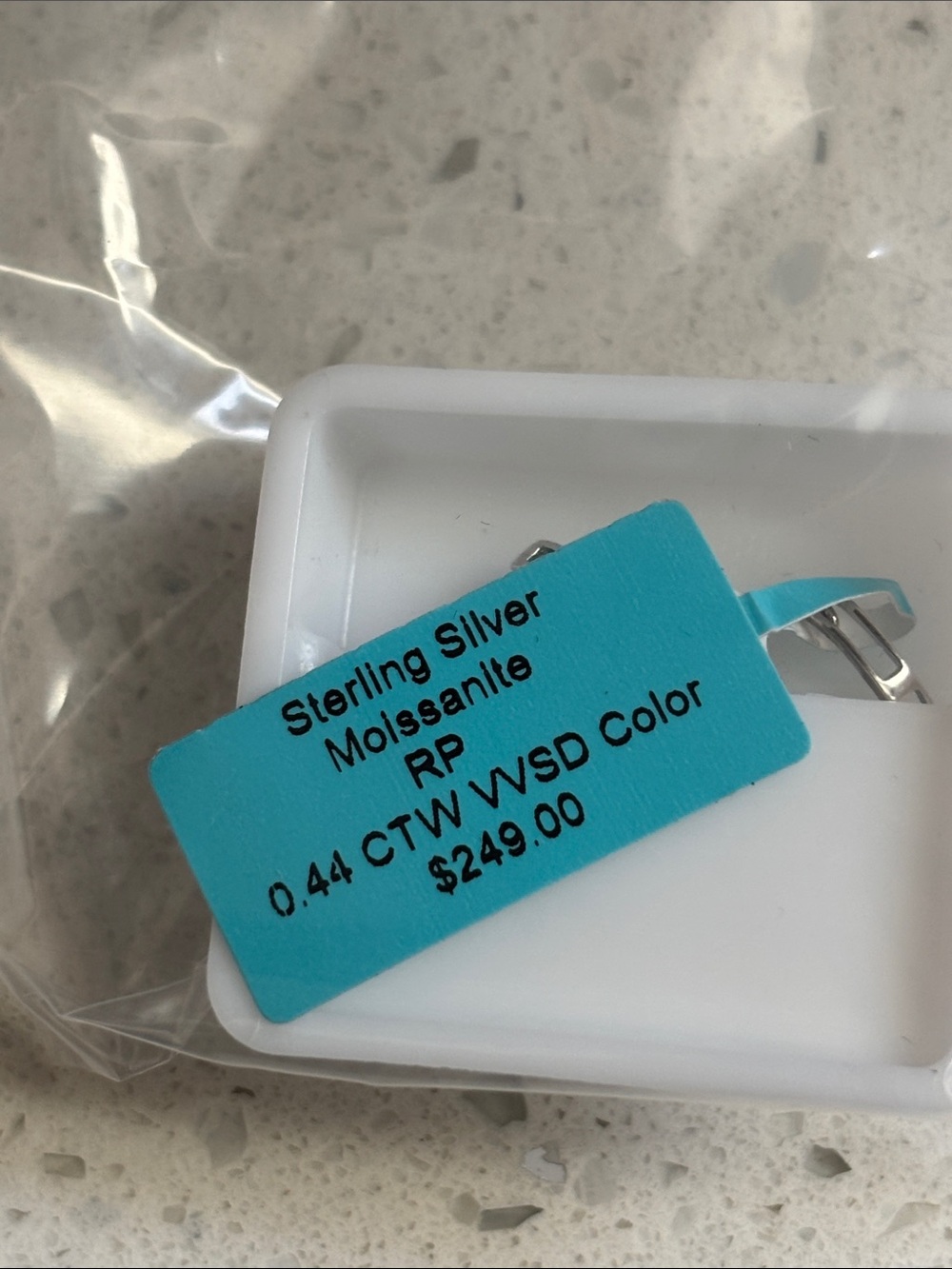 Sterling Silver Moissanite Huggie Hoop Earrings, 0.44 CTW, VVSD Color - Picture 8 of 9